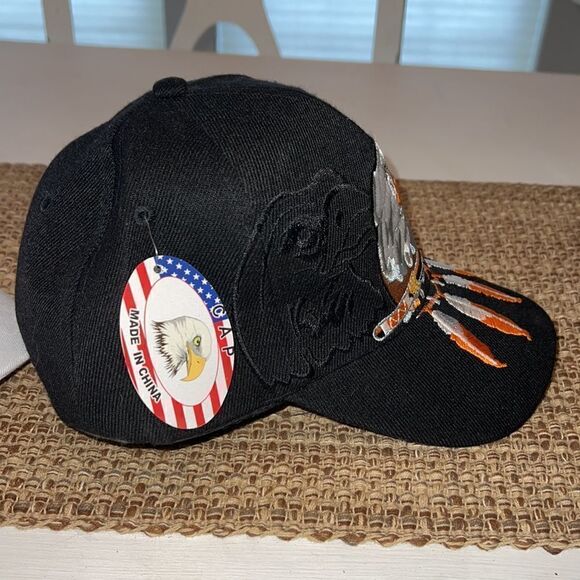 Two AMERICA USA Pride new with tags Eagle adjustable baseball caps Hats Lot - Picture 9 of 11